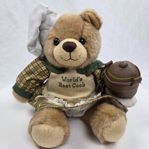 World's Best Cook Bear Plush Cooking Pot Chef Artapower Stuffed Animal 10"